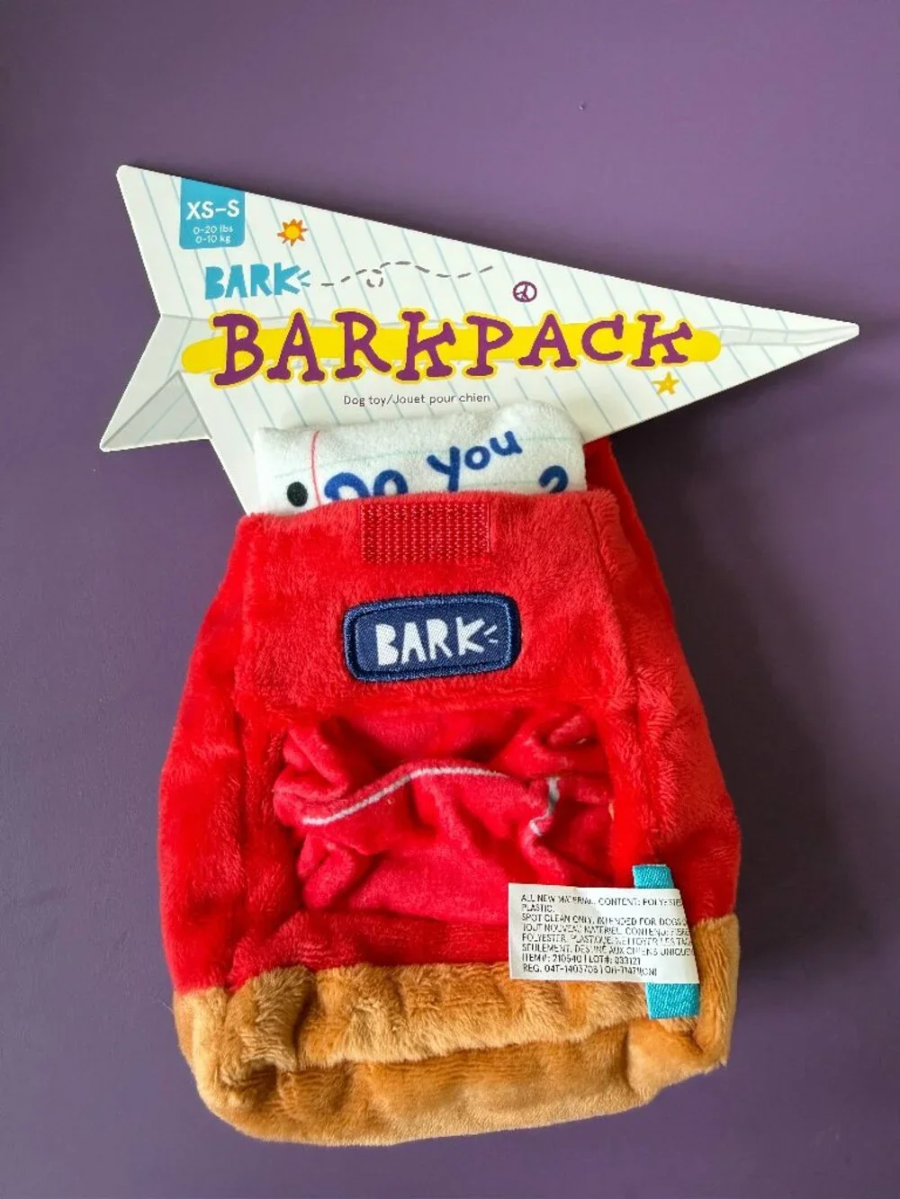 NWT! Bark | Barkpack toy